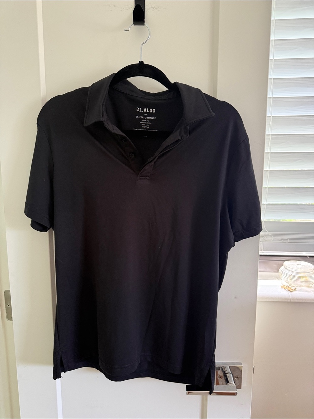 01.ALGO Black Performance Polo Shirt